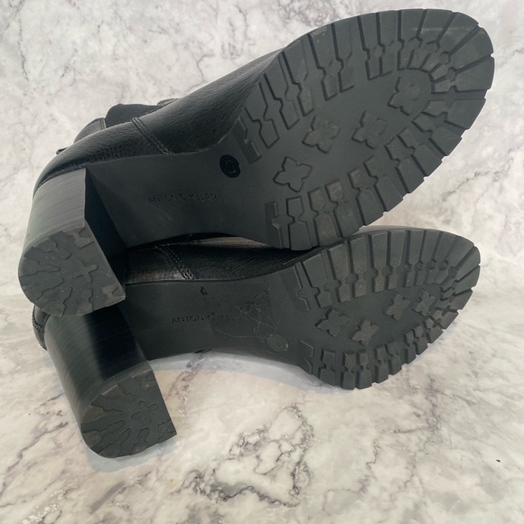 Antonio Melani Women's High Ankle Boots Black Leather Elastic Pull On 9M - Picture 5 of 9
